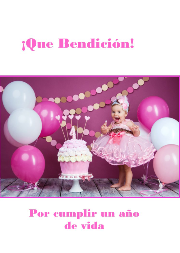 1 year birthday pink spanish 1 1 front