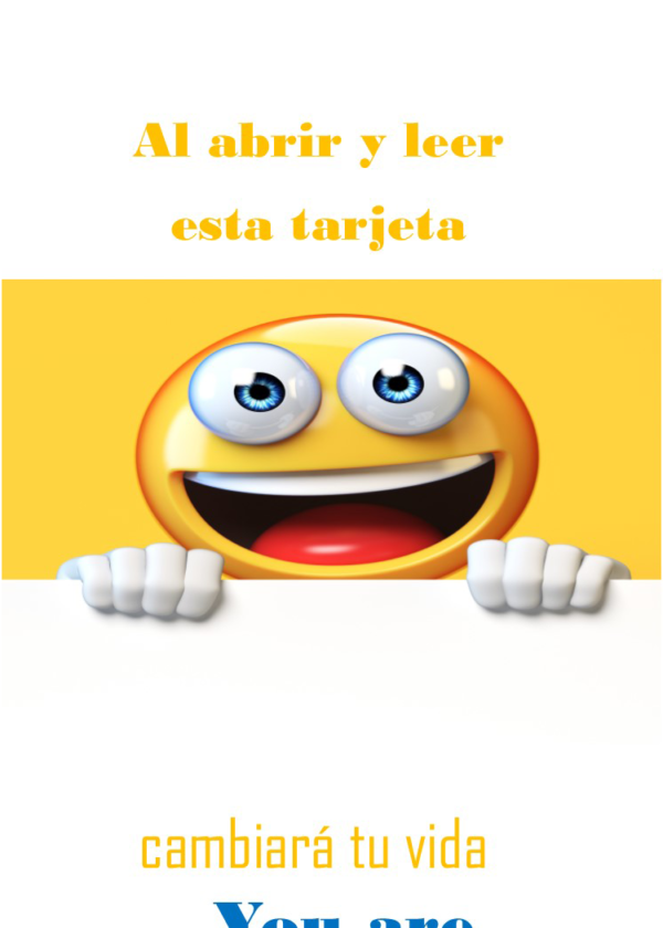 Smiley face card spanish 1 front